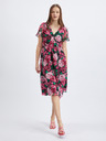Orsay Черно-розова дамска рокля на цветя ORSAY