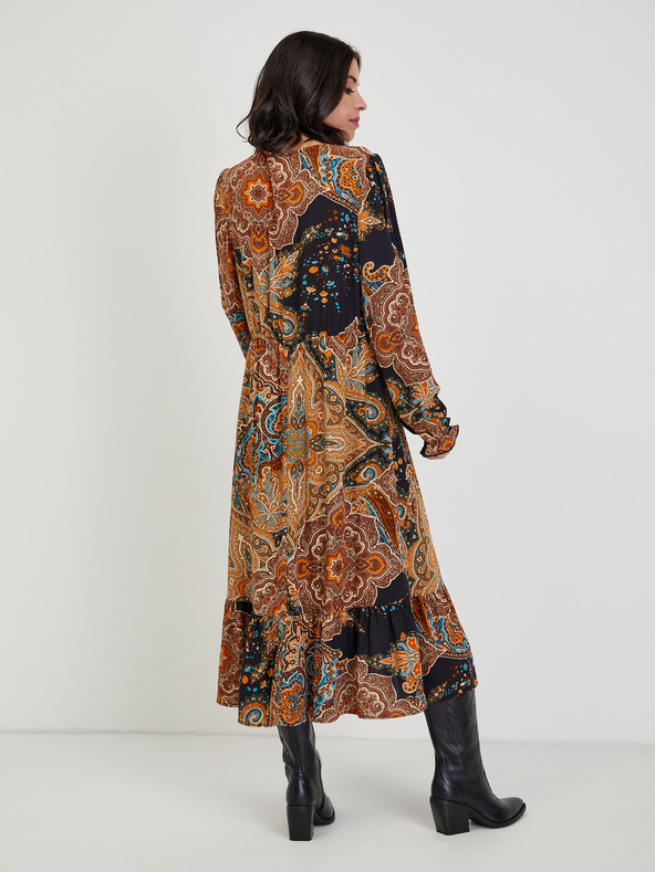 Orsay Кафява дамска миди рокля с десен ORSAY