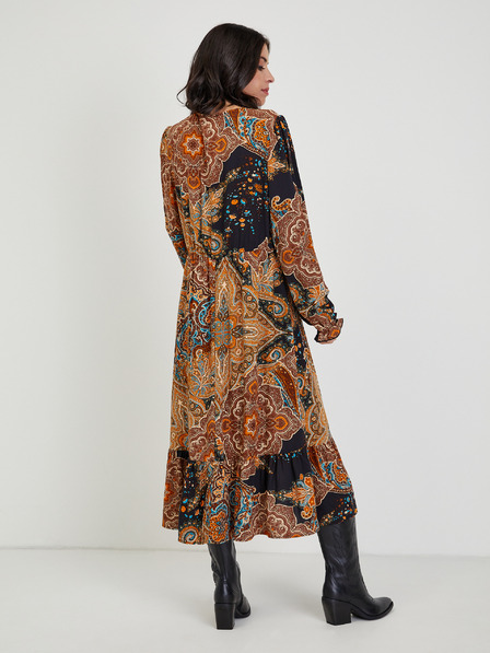 Orsay Кафява дамска миди рокля с десен ORSAY