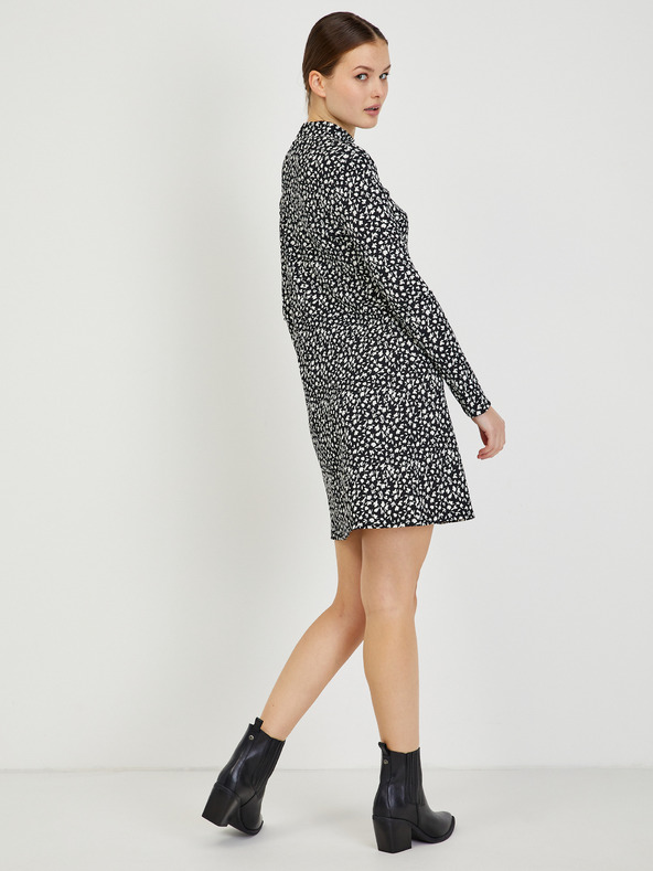 Orsay Черна дамска рокля с десен ORSAY