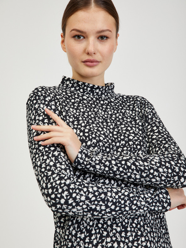 Orsay Черна дамска рокля с десен ORSAY