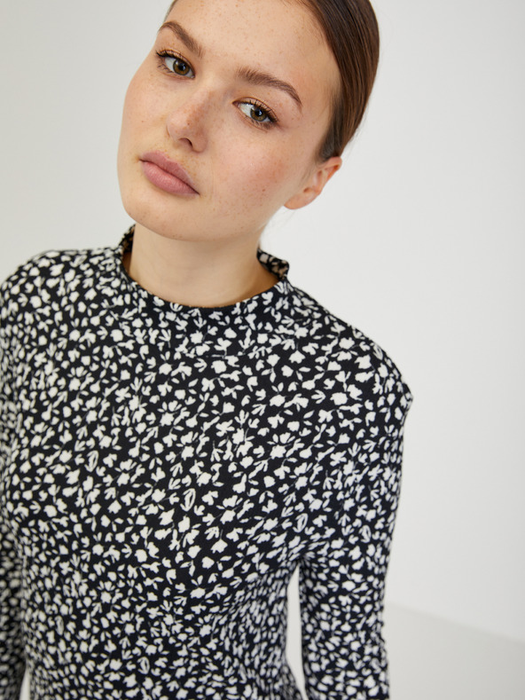 Orsay Черна дамска рокля с десен ORSAY