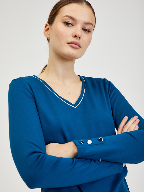 Orsay Синя дамска риза с дълъг ръкав ORSAY