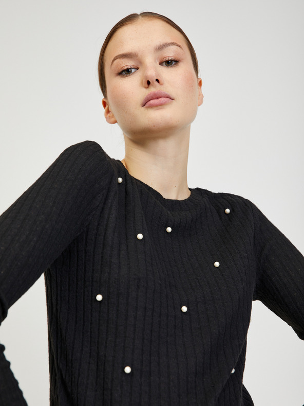 Orsay Черен дамски рипсен пуловер ORSAY