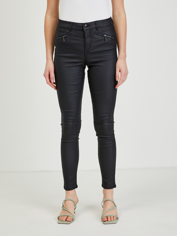 Orsay Черен дамски панталон от изкуствена кожа ORSAY