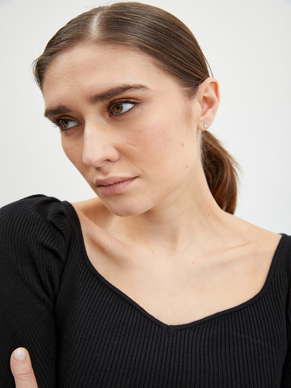 Orsay Черен дамски рипсен пуловер ORSAY