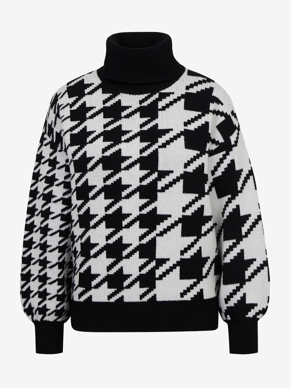 Orsay Черно-бял дамски пуловер с десен ORSAY