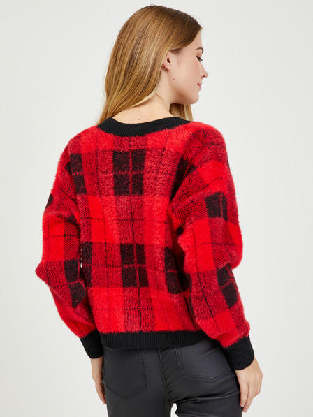 Orsay Черно-червена дамска жилетка на каре ORSAY