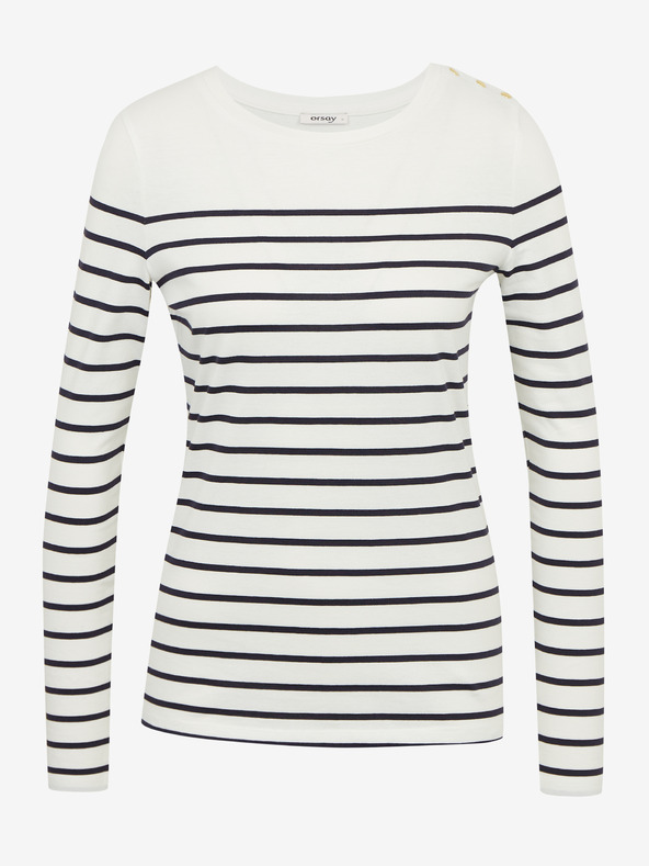 Orsay Черно-бяла дамска тениска на райе ORSAY