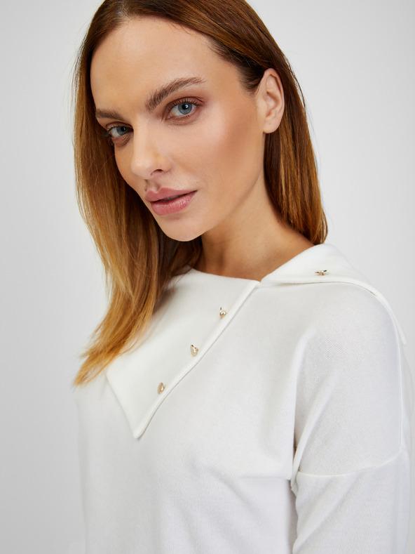 Orsay Бяла дамска тениска с декоративни детайли ORSAY