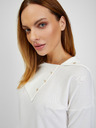 Orsay Бяла дамска тениска с декоративни детайли ORSAY