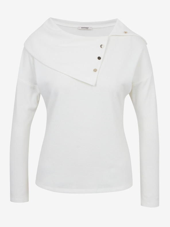 Orsay Бяла дамска тениска с декоративни детайли ORSAY