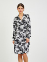 Orsay Бяло-черна дамска рокля на цветя ORSAY