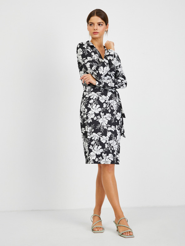 Orsay Бяло-черна дамска рокля на цветя ORSAY