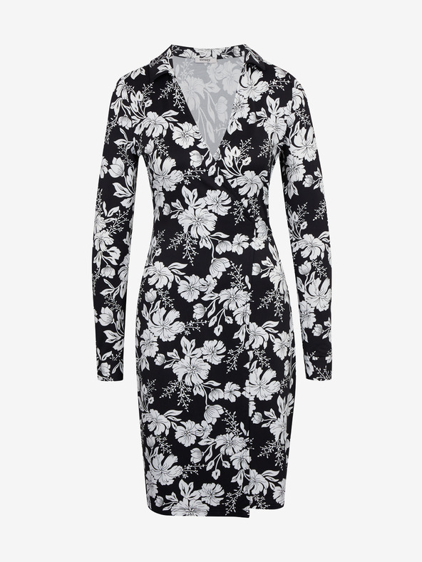 Orsay Бяло-черна дамска рокля на цветя ORSAY