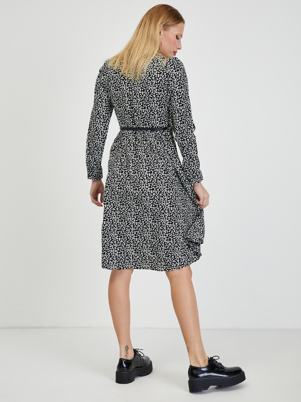 Orsay Бяло-черна дамска рокля с десен ORSAY