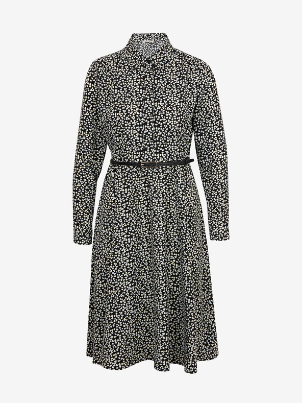 Orsay Бяло-черна дамска рокля с десен ORSAY