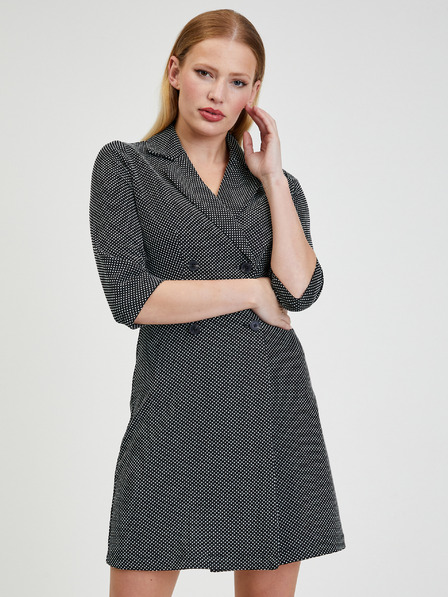 Orsay Бяло-черна дамска рокля с десен ORSAY