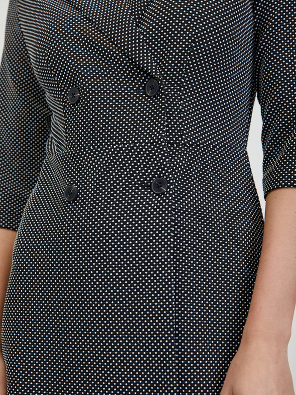 Orsay Бяло-черна дамска рокля с десен ORSAY