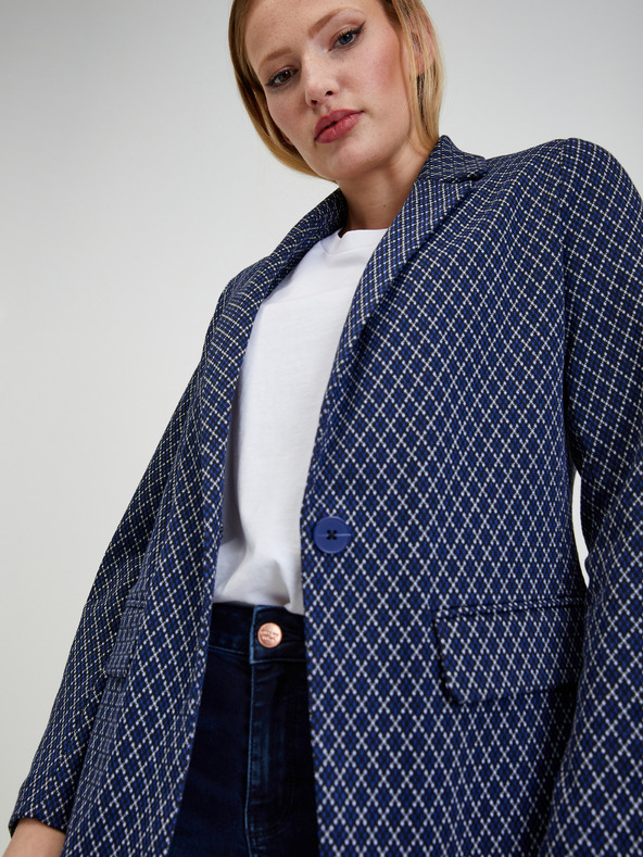 Orsay Бяло-синьо дамско сако с десен ORSAY