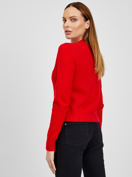 Orsay Червена дамска жилетка с примес на вълна ORSAY