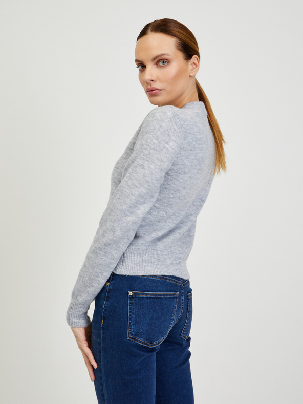 Orsay Светлосива дамска меланжирана жилетка с примес на вълна ORSAY