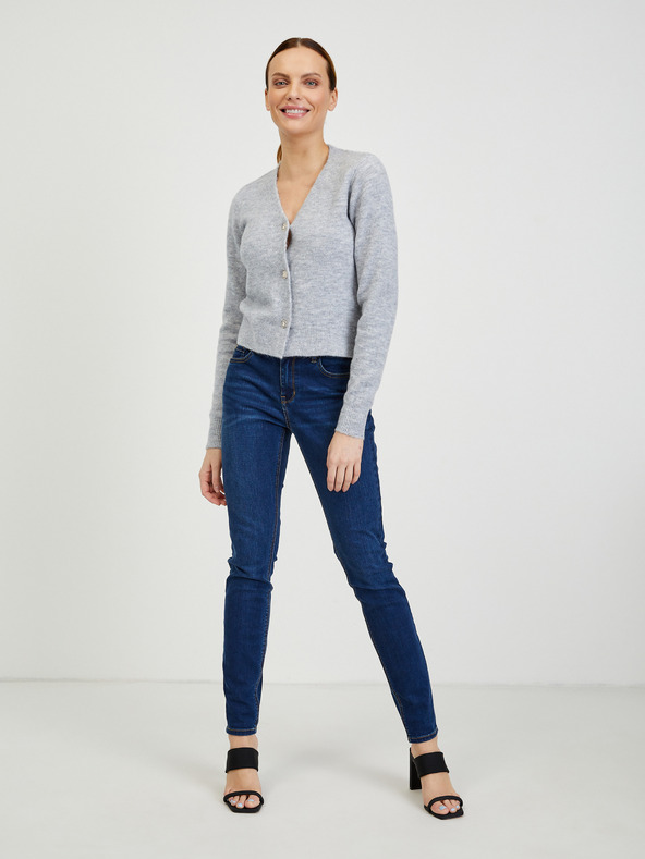 Orsay Светлосива дамска меланжирана жилетка с примес на вълна ORSAY