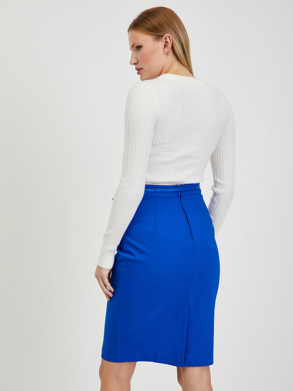 Orsay Синя дамска пола с колан ORSAY