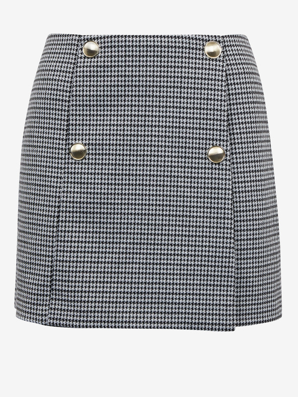 Orsay Дамска пола на бяло и черно каре ORSAY