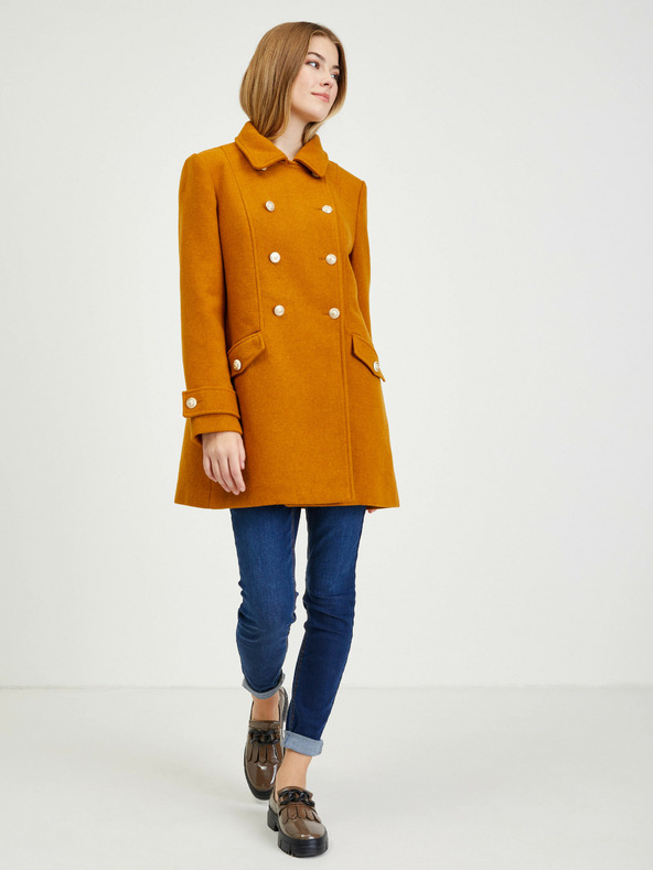 Orsay Кафяво дамско зимно палто с примес на вълна ORSAY