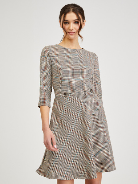 Orsay Кафява дамска рокля на каре ORSAY