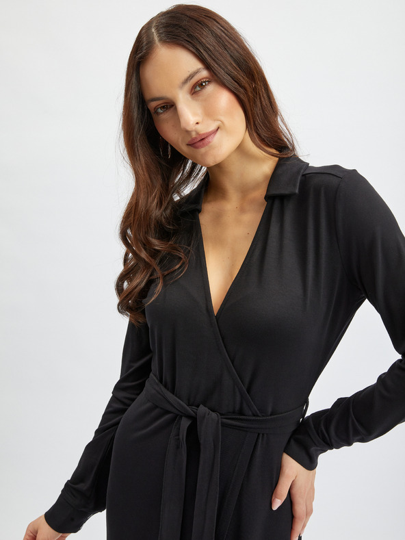 Orsay Черна дамска рокля тип „прегърни ме“ ORSAY