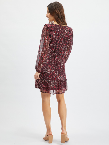 Orsay Винена дамска рокля с десен ORSAY