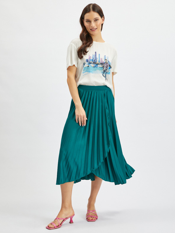 Orsay Петролено синя дамска плисирана миди пола ORSAY