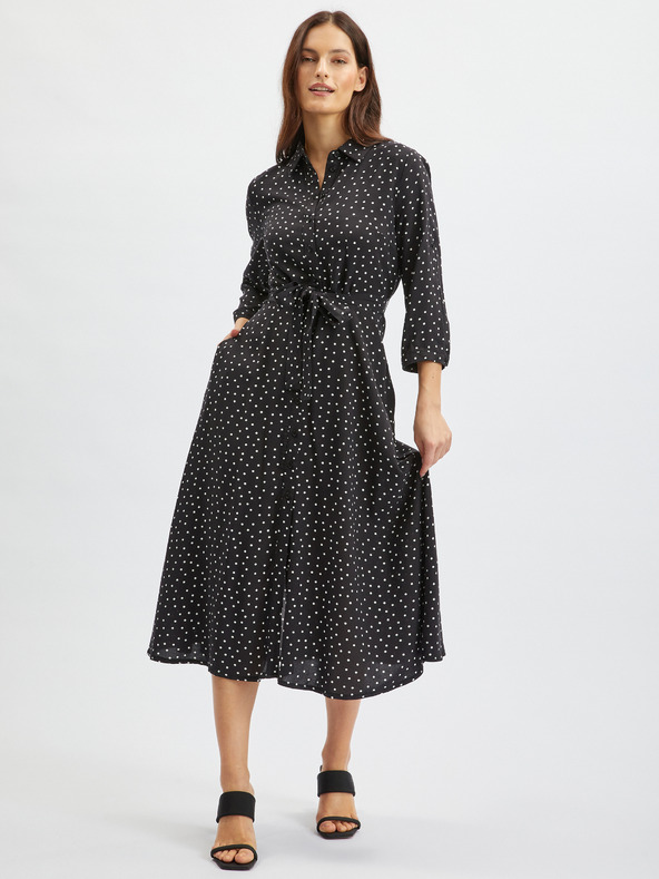 Orsay Черни дамски точкови миди рокли ORSAY