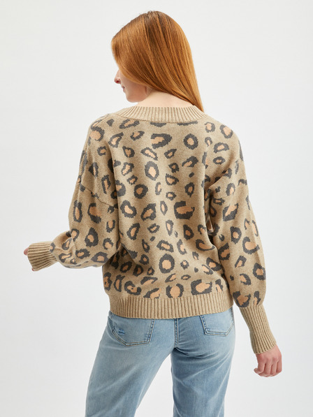 Orsay Светлокафяв дамски пуловер с десен ORSAY