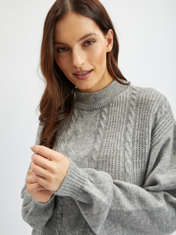 Orsay Светлосива дамска рокля-пуловер ORSAY