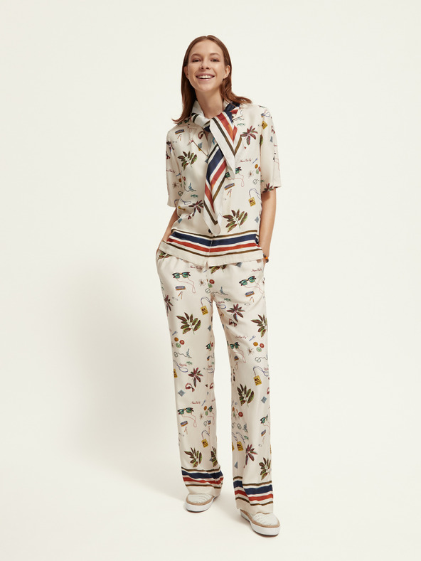 Scotch & Soda Кремава дамска риза с шарки Scotch & Soda