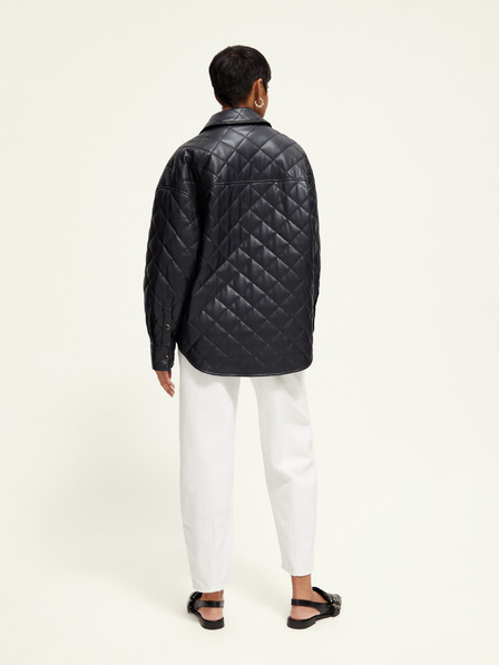 Scotch & Soda Черно дамско кожено яке Scotch & Soda