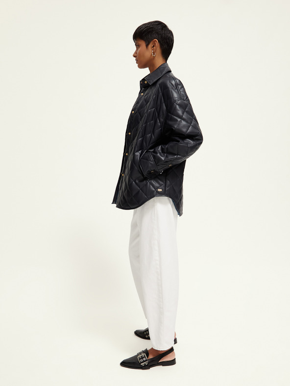 Scotch & Soda Черно дамско кожено яке Scotch & Soda