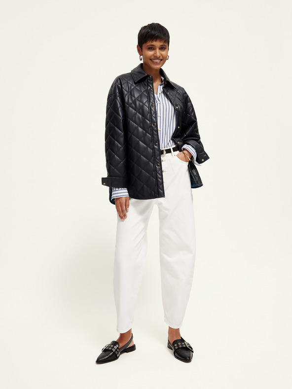 Scotch & Soda Черно дамско кожено яке Scotch & Soda