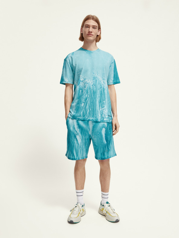 Scotch & Soda Тюркоазена мъжка риза с шарки Scotch & Soda