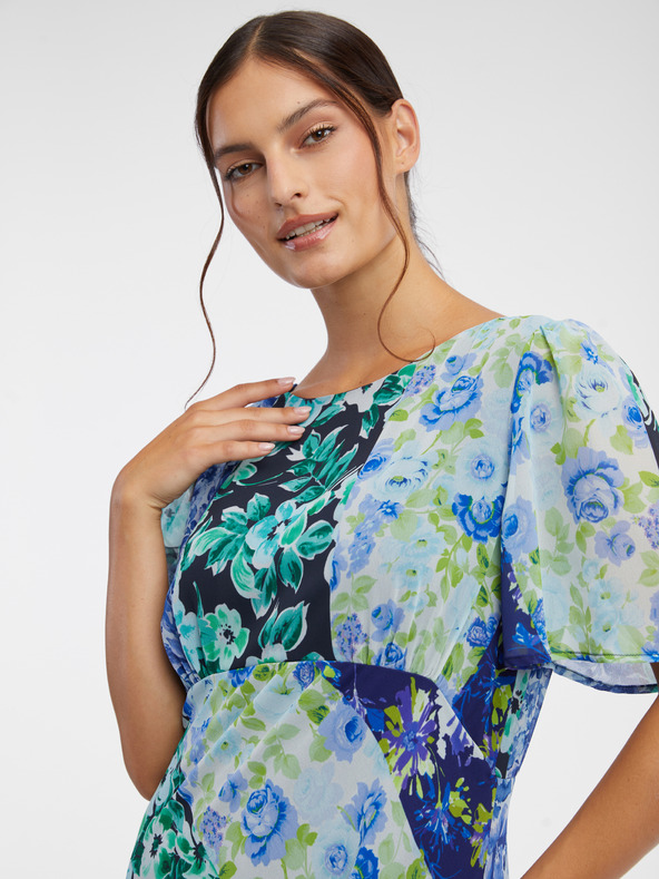 Orsay Синя дамска миди рокля на цветя ORSAY