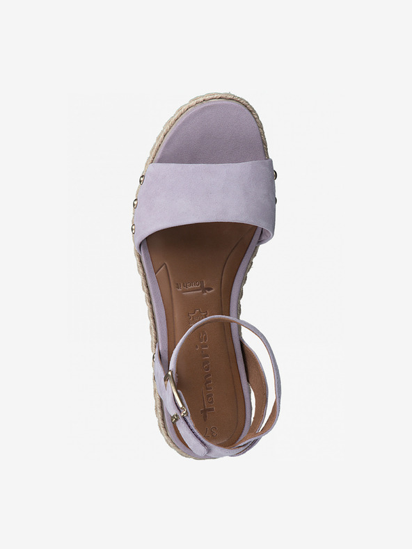Tamaris Светлолилави дамски кожени сандали Tamaris