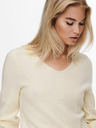 ONLY Кремав оребрен основен пуловер ONLY Latia
