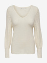 ONLY Кремав оребрен основен пуловер ONLY Latia