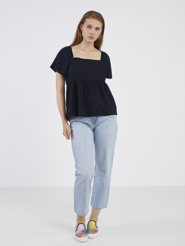 Jacqueline de Yong Тъмносин дамски ленен топ JDY Say