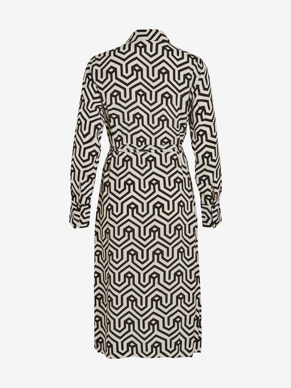 Vila Кремаво-черна дамска шарена рокля VILA Daca