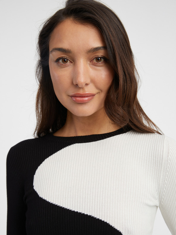 ONLY Бели и черни дамски шарени пуловери ONLY Polly