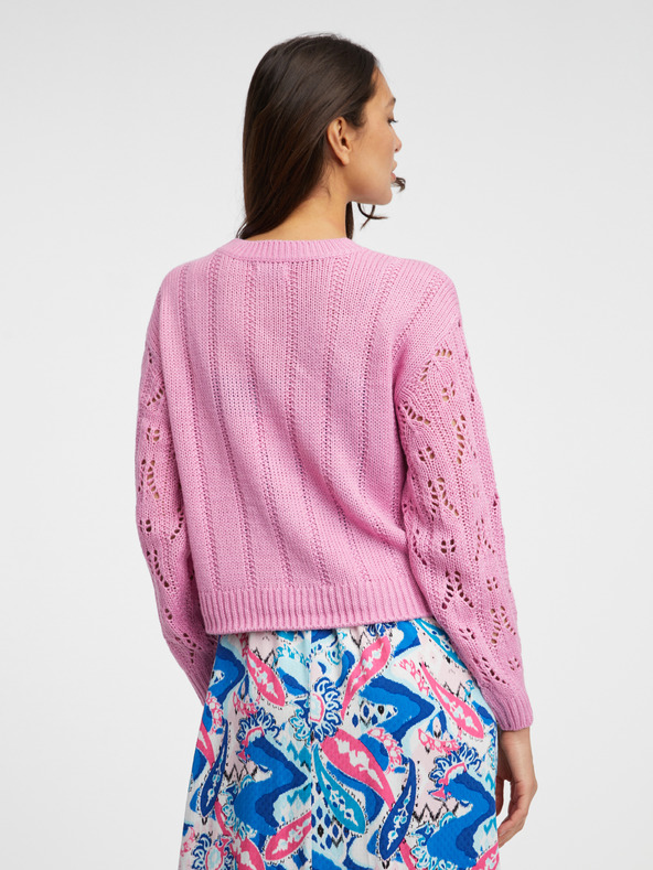 Jacqueline de Yong Розов дамски пуловер с шарка JDY Judith